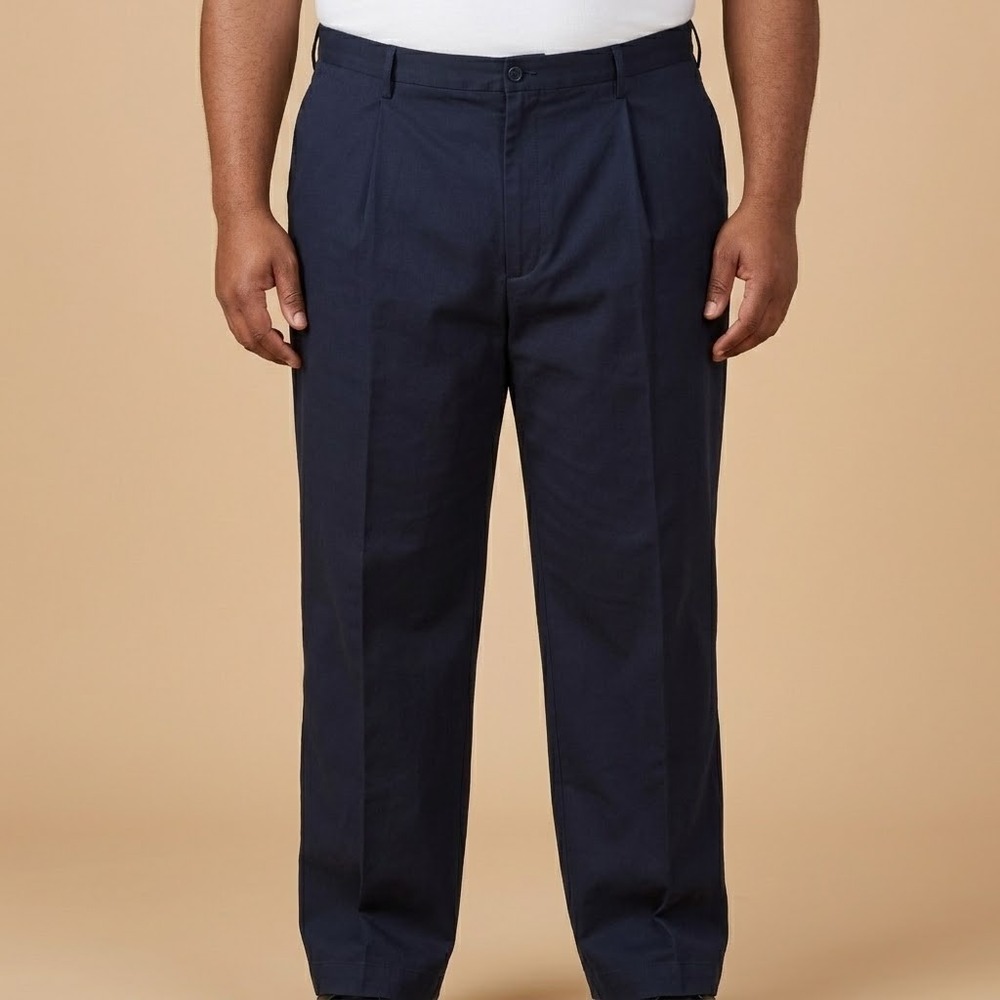 Nautica Rigger Men's 38x30 (39x27.5) Pants Navy Straight Flat Front‎ Rayon Blend